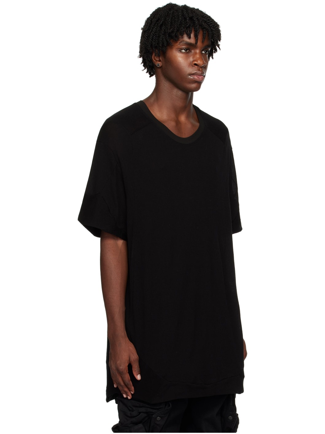 Black Edge Seam T-Shirt - 2