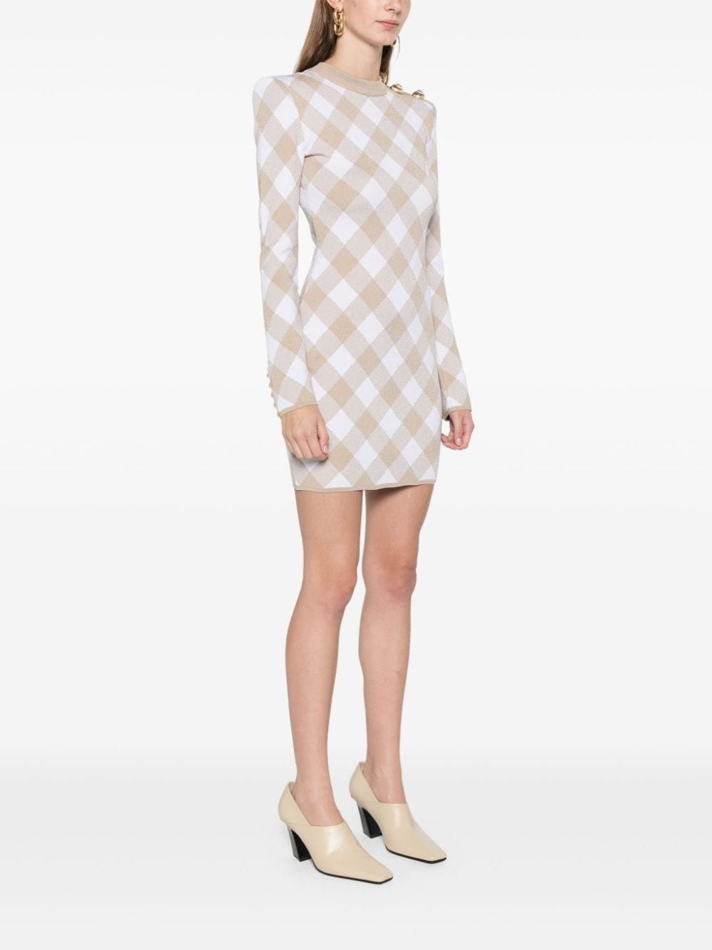checked mini dress - 3