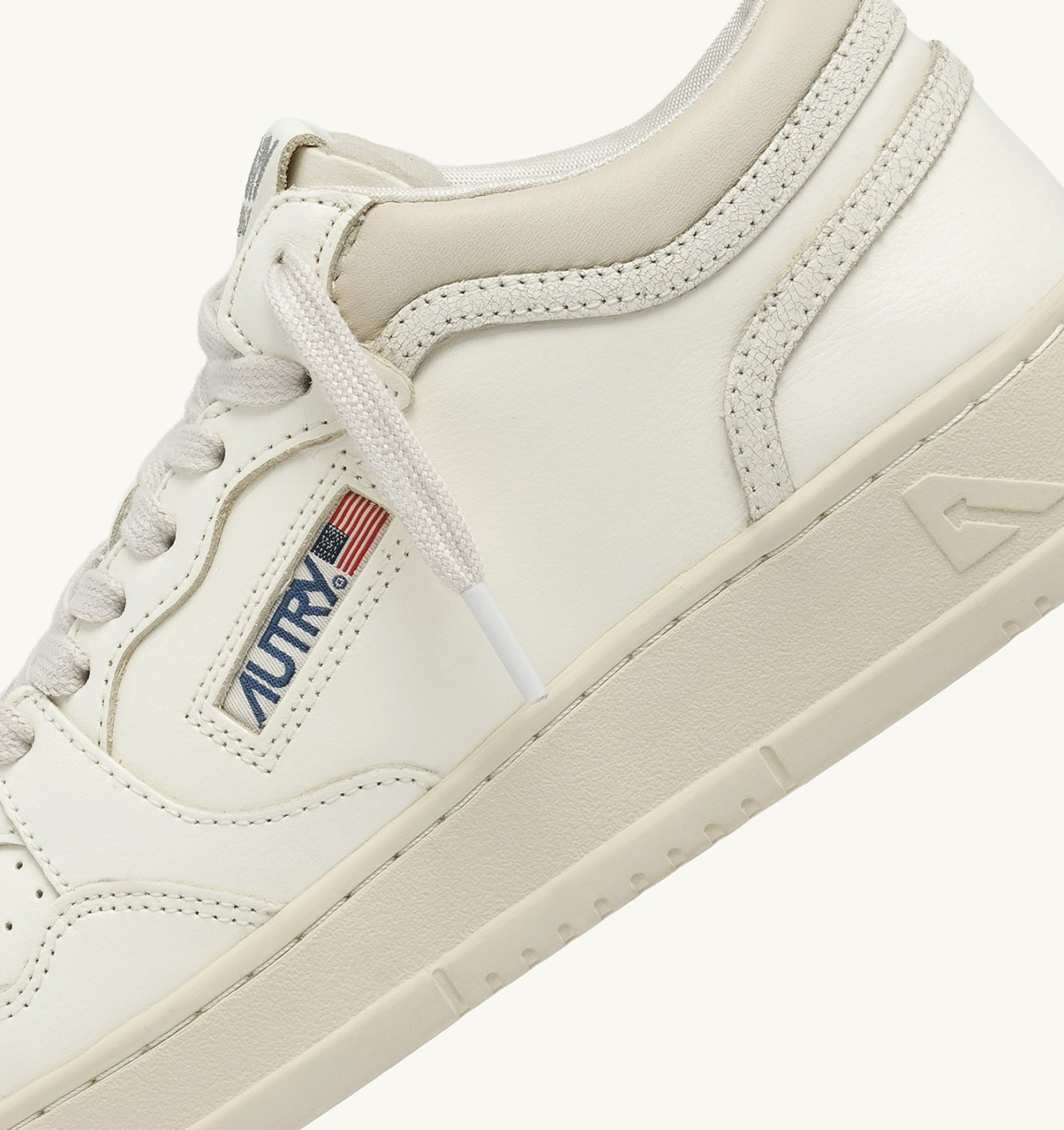 MED-WAY SNEAKERS IN LEATHER COLOR MARSHMALLOW AND WHITE - 6