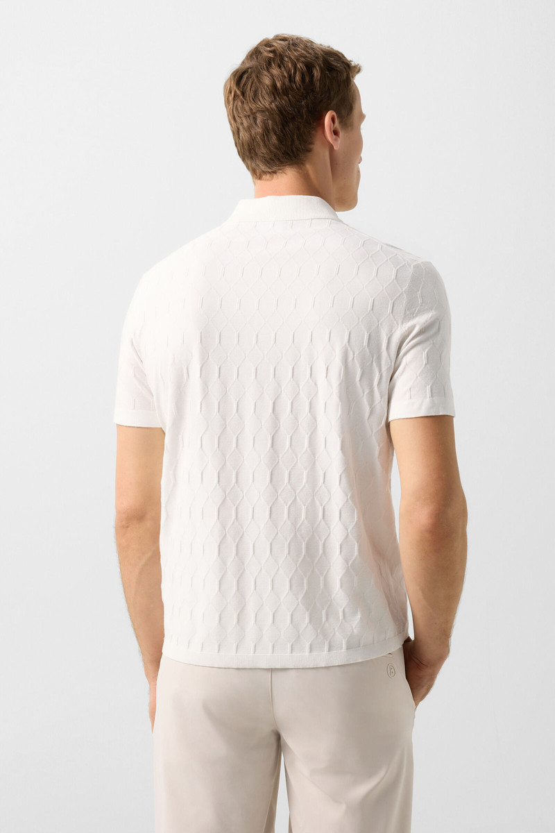 Maxim knitted polo shirt in Off-White 3