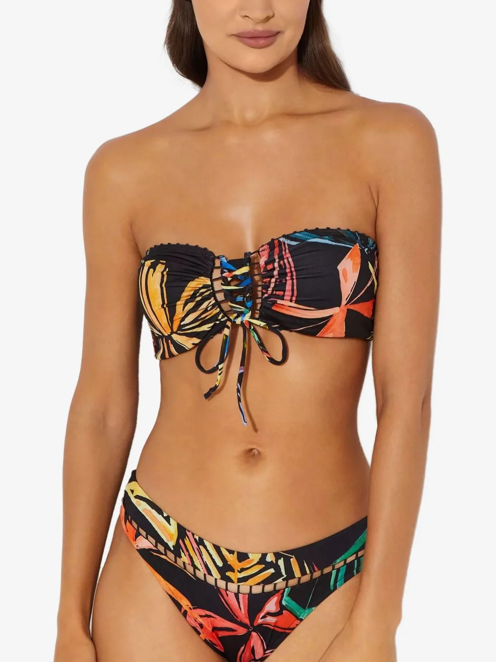 Cecilia lace-up bikini top - 1