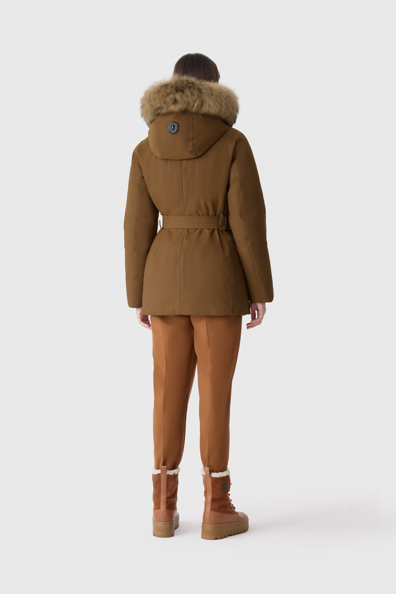 JENI-F 2-in-1 down parka with removable bib and natural fur 4