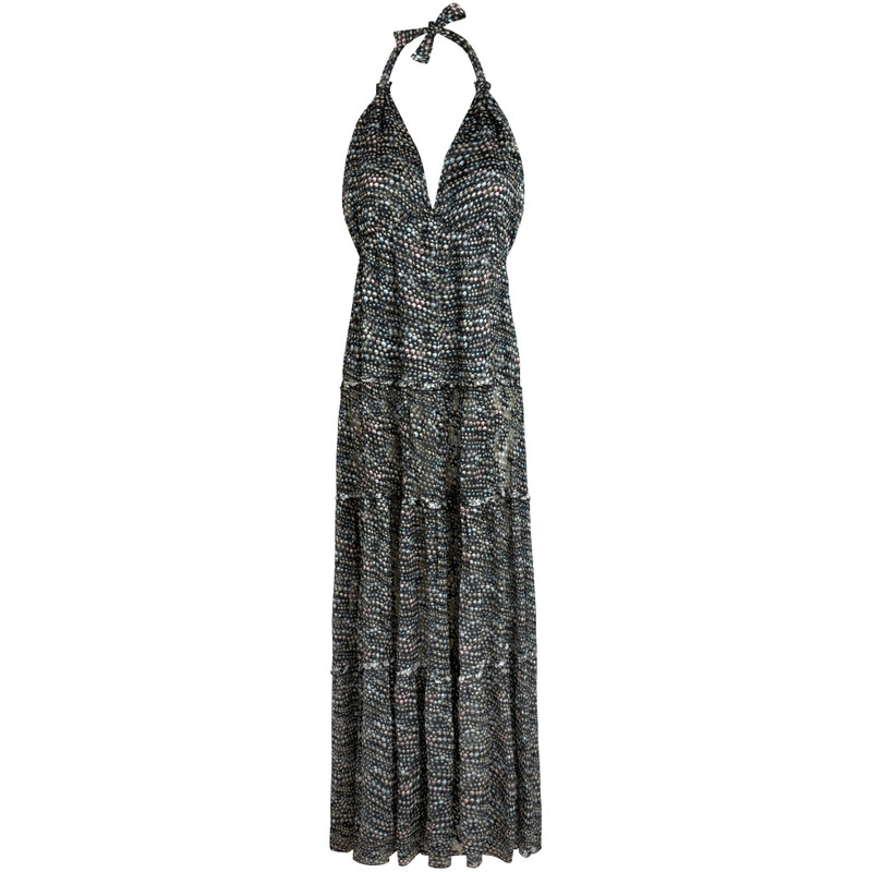 Women Silk Long Backless Dress Pearl - 1