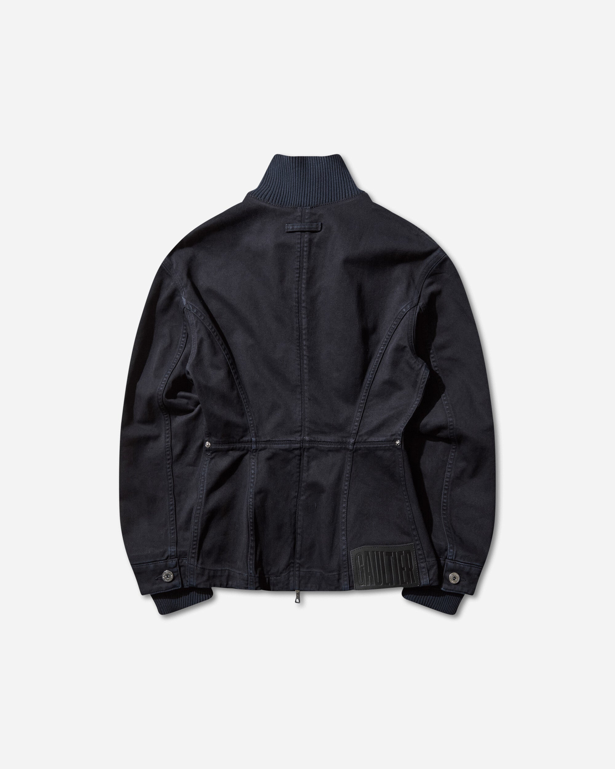 Women's Slit Denim Jacket Navy - 2