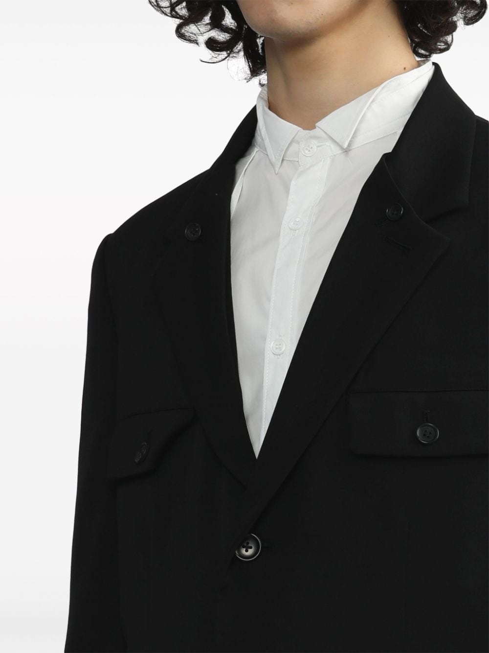 wool single-breasted blazer - 5