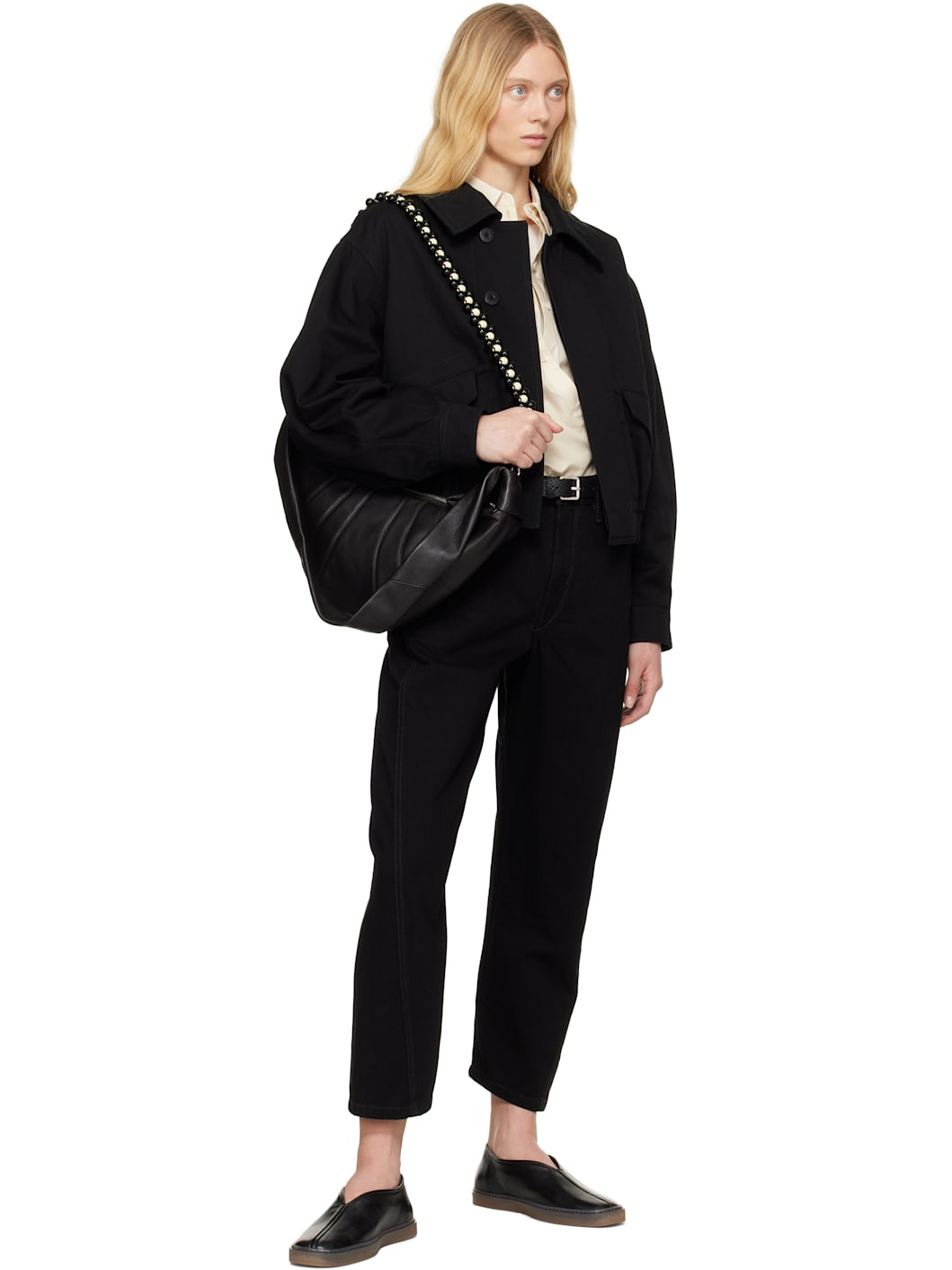 Black Short Bomber Jacket - 4