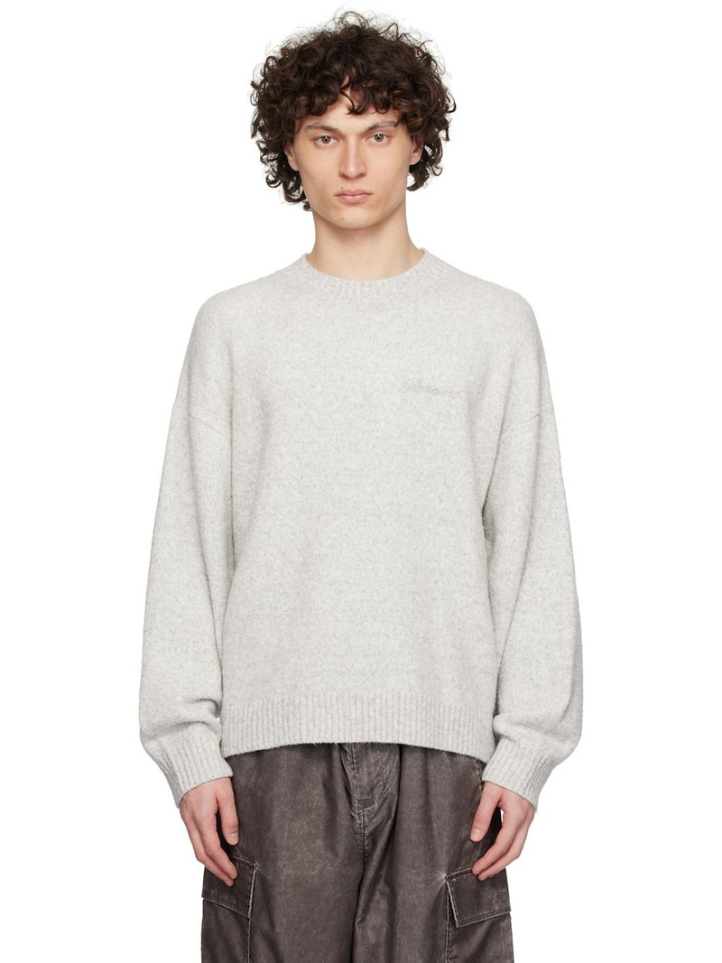 Gray Marled Knit Sweater - 1