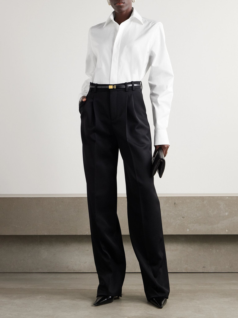 SAINT LAURENT Cotton-poplin shirt White outlook