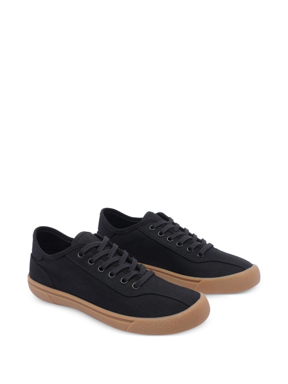 round-toe lace-up sneakers - 2