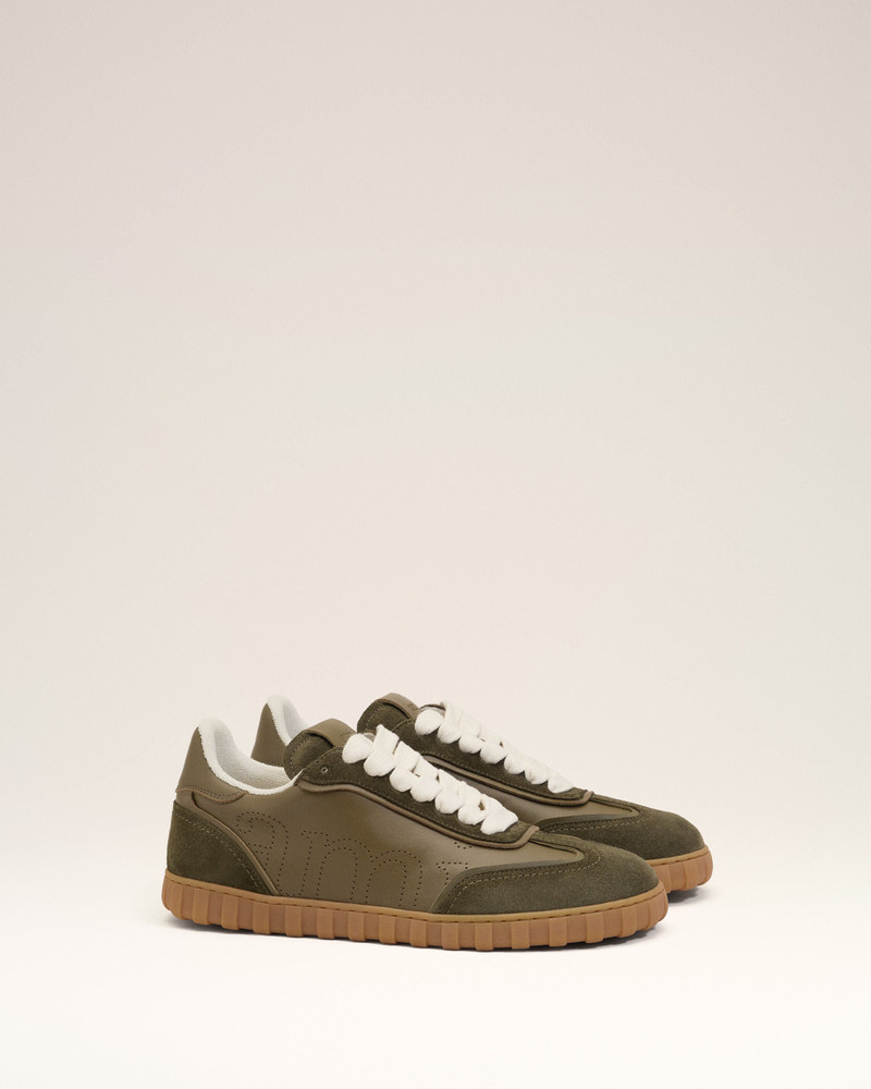 GREEN COWHIDE LEATHER STEP SNEAKERS 3