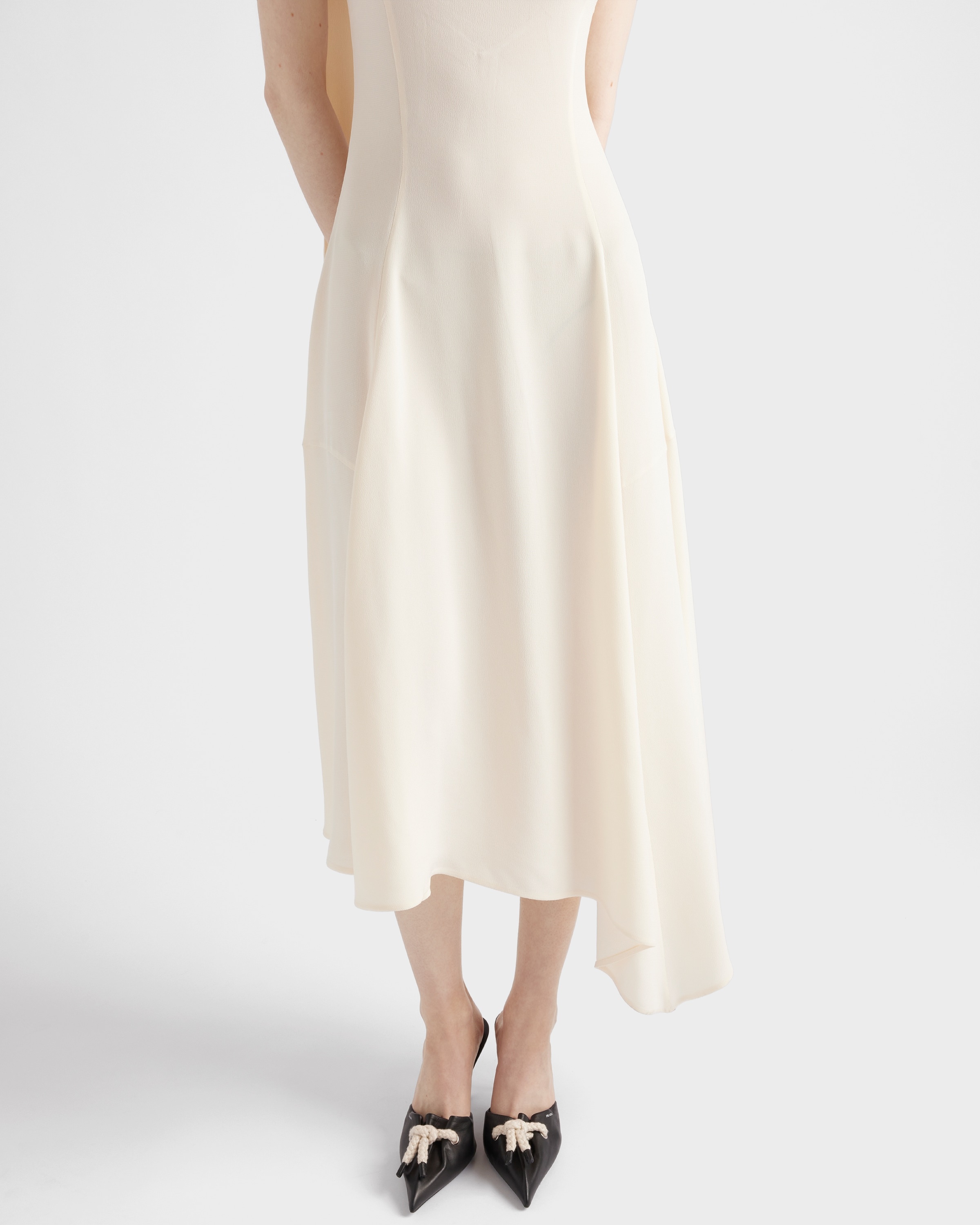 Asymmetrical satin crepe dress - 6