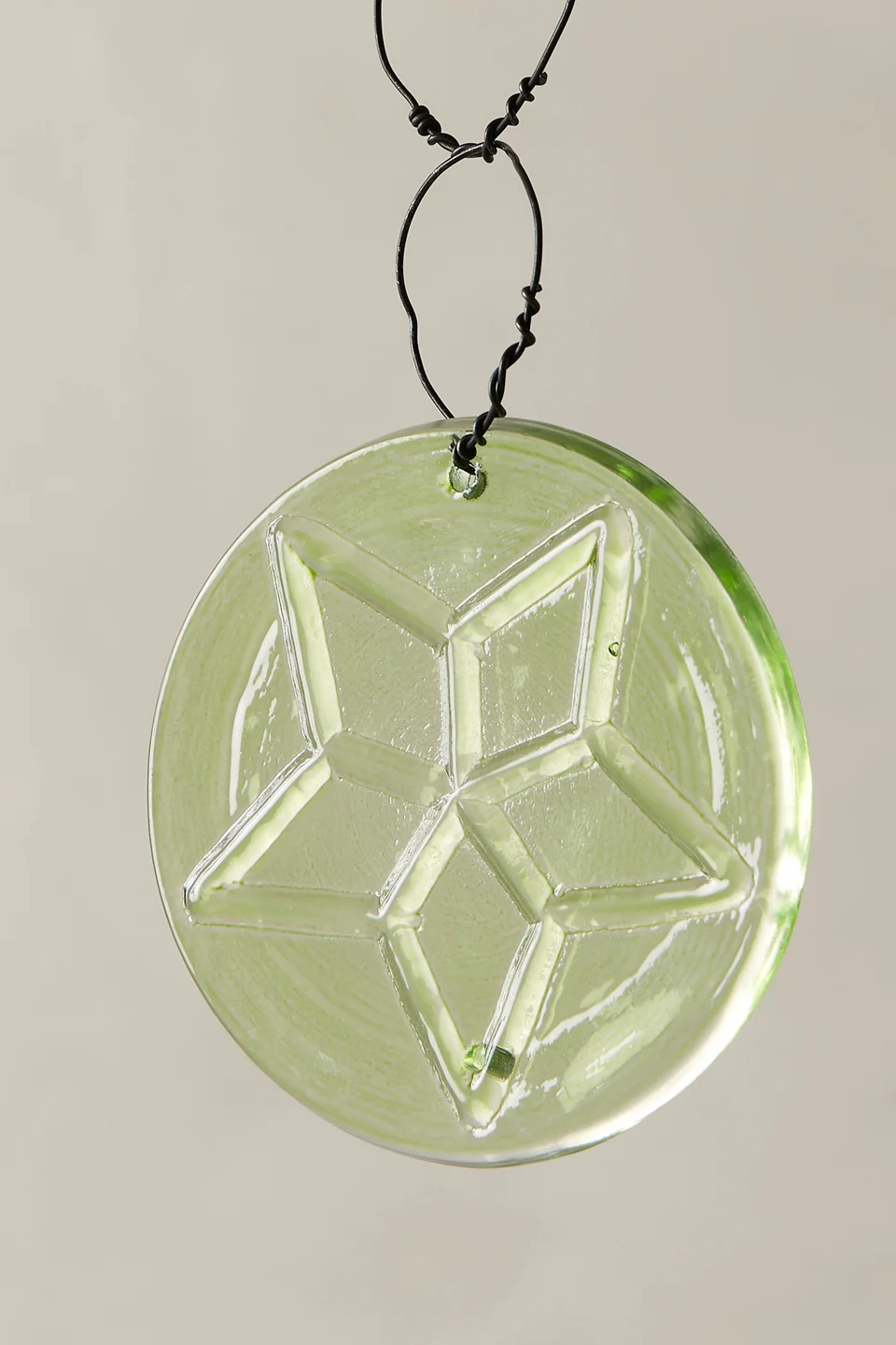 Etched Disc Glass Ornament - 1