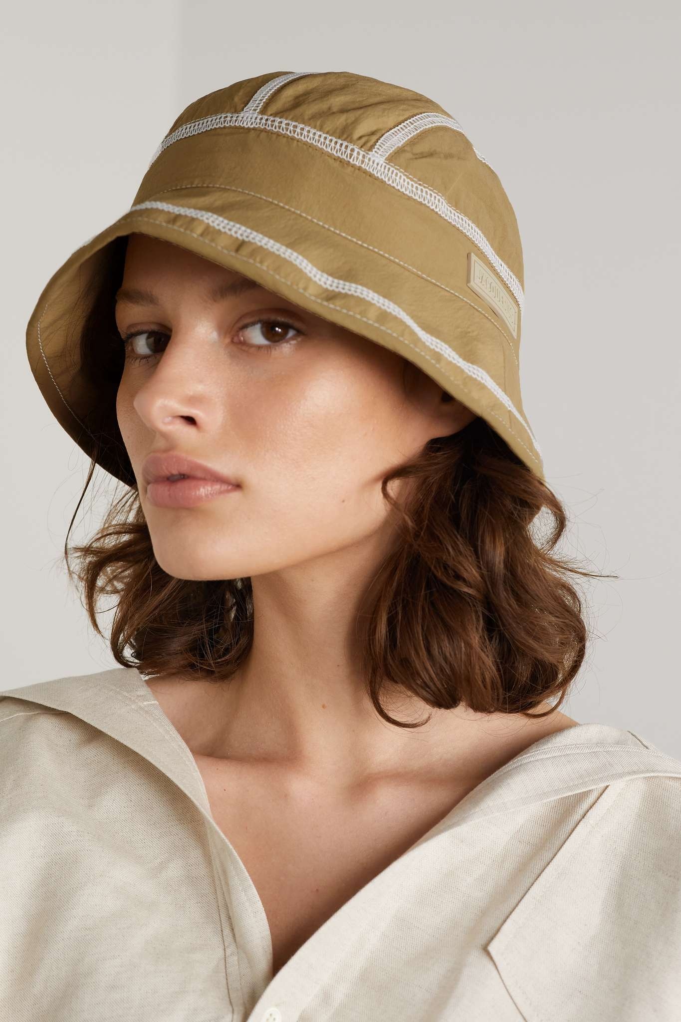 Le Bob Frescu topstitched shell bucket hat - 5