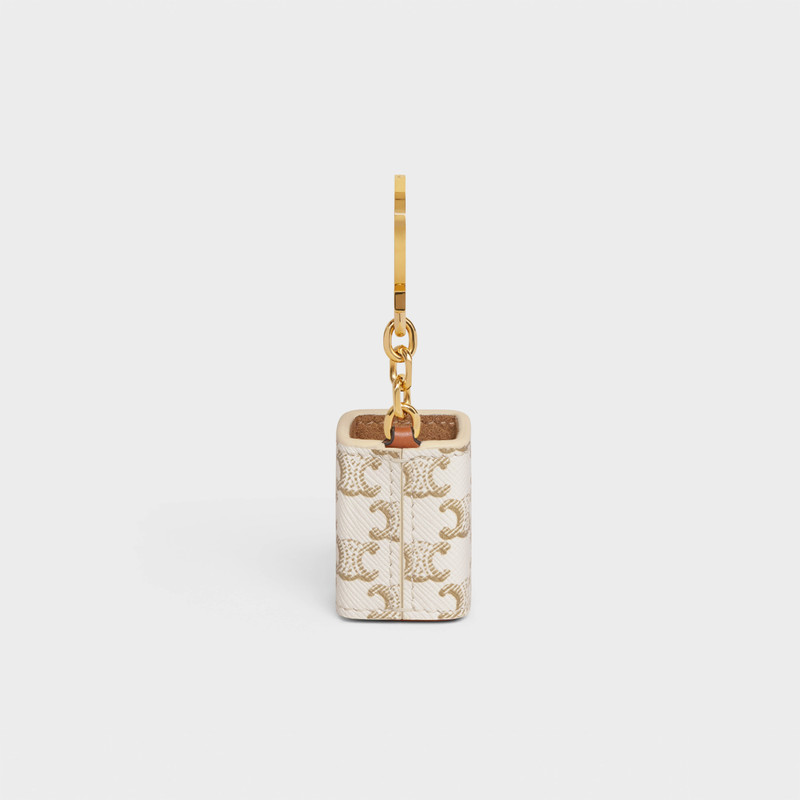 Miniature Perfume Holder Charm in Triomphe Canvas and calfskin 3
