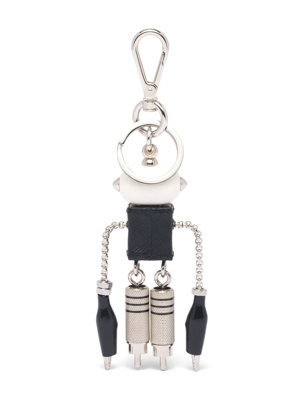 Saffiano leather robot trick keychain - 2