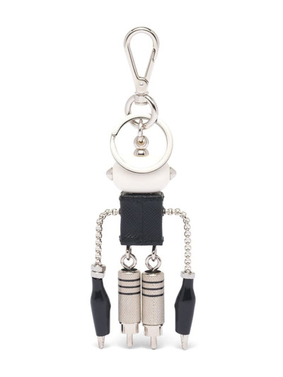 Prada Saffiano leather robot trick keychain outlook