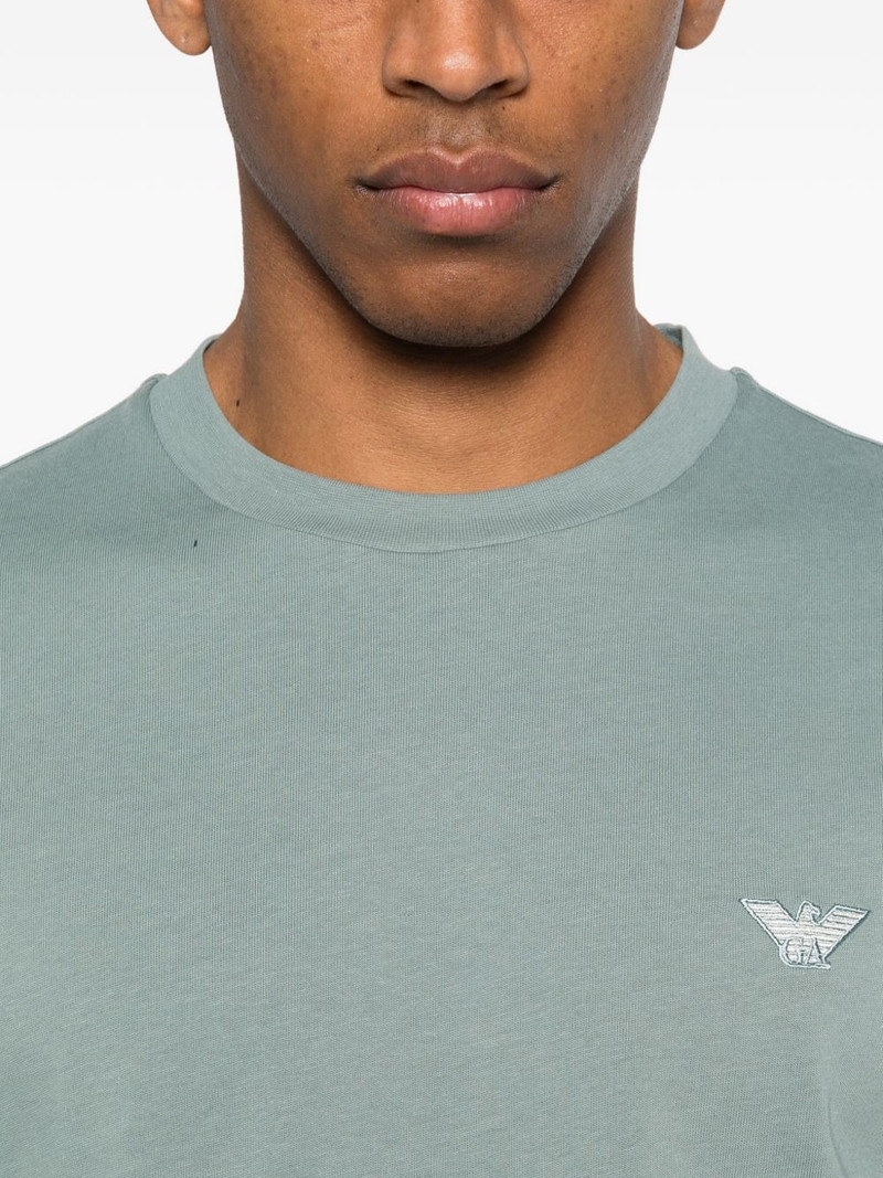 eagle-embroidery crew-neck T-shirt 5