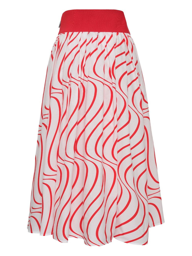 MSGM wave-print pleated skirt outlook