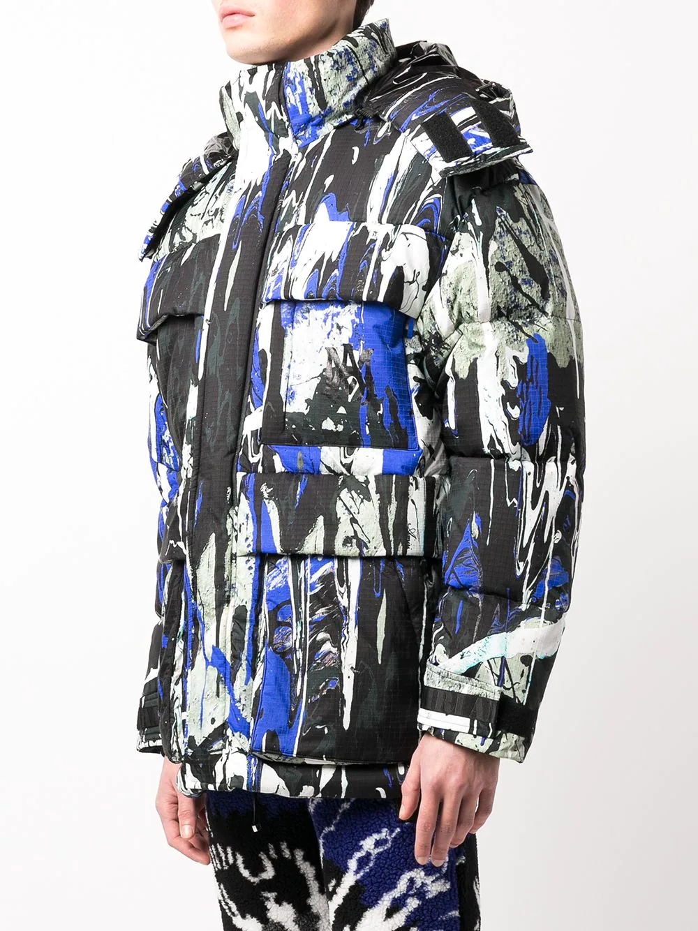 paint-splatter puffer jacket - 3