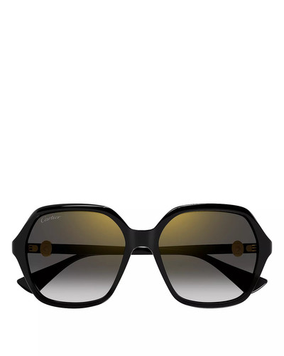Cartier Double C Squared Sunglasses, 57mm outlook