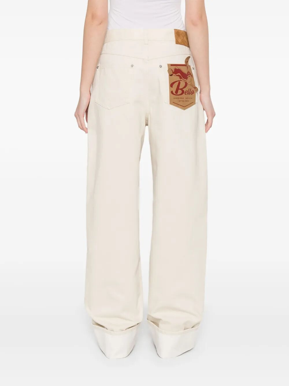 Bottega Veneta Women Back Print Straight Leg Jeans - 5