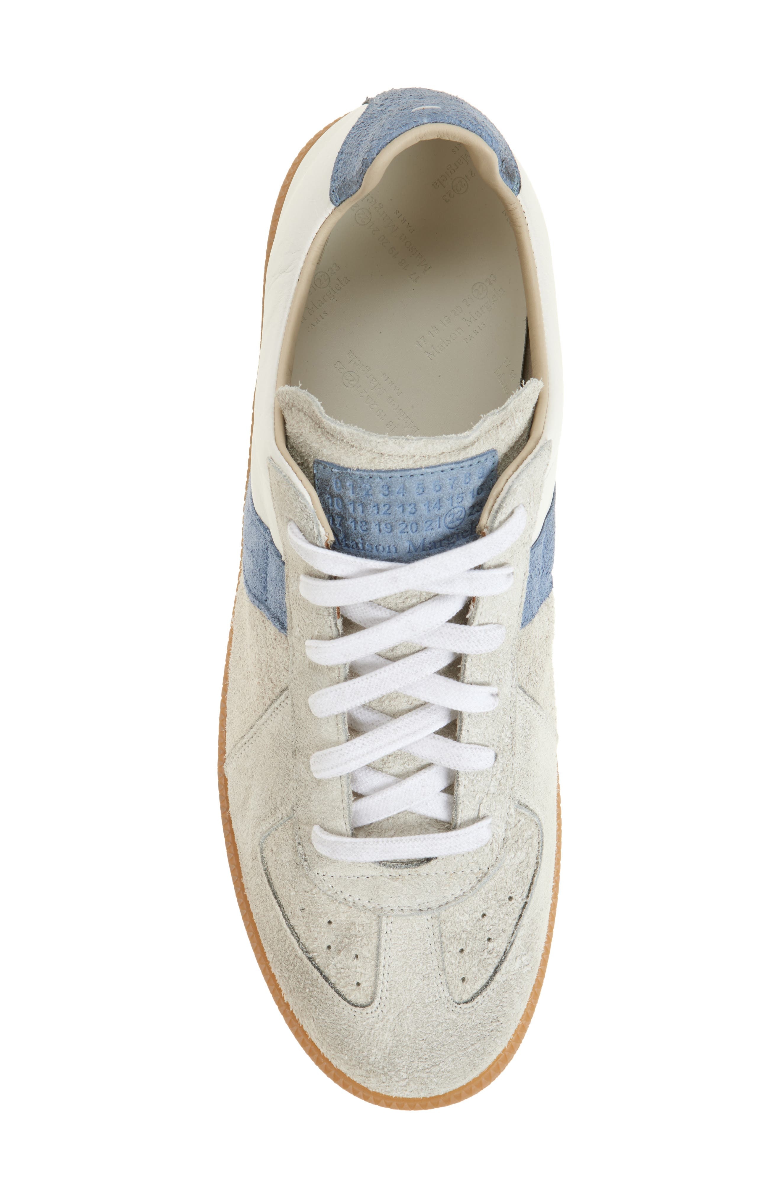 Maison Margiela Replica Low Top Sneaker in Light Blue/White/Camel at Nordstrom - 4