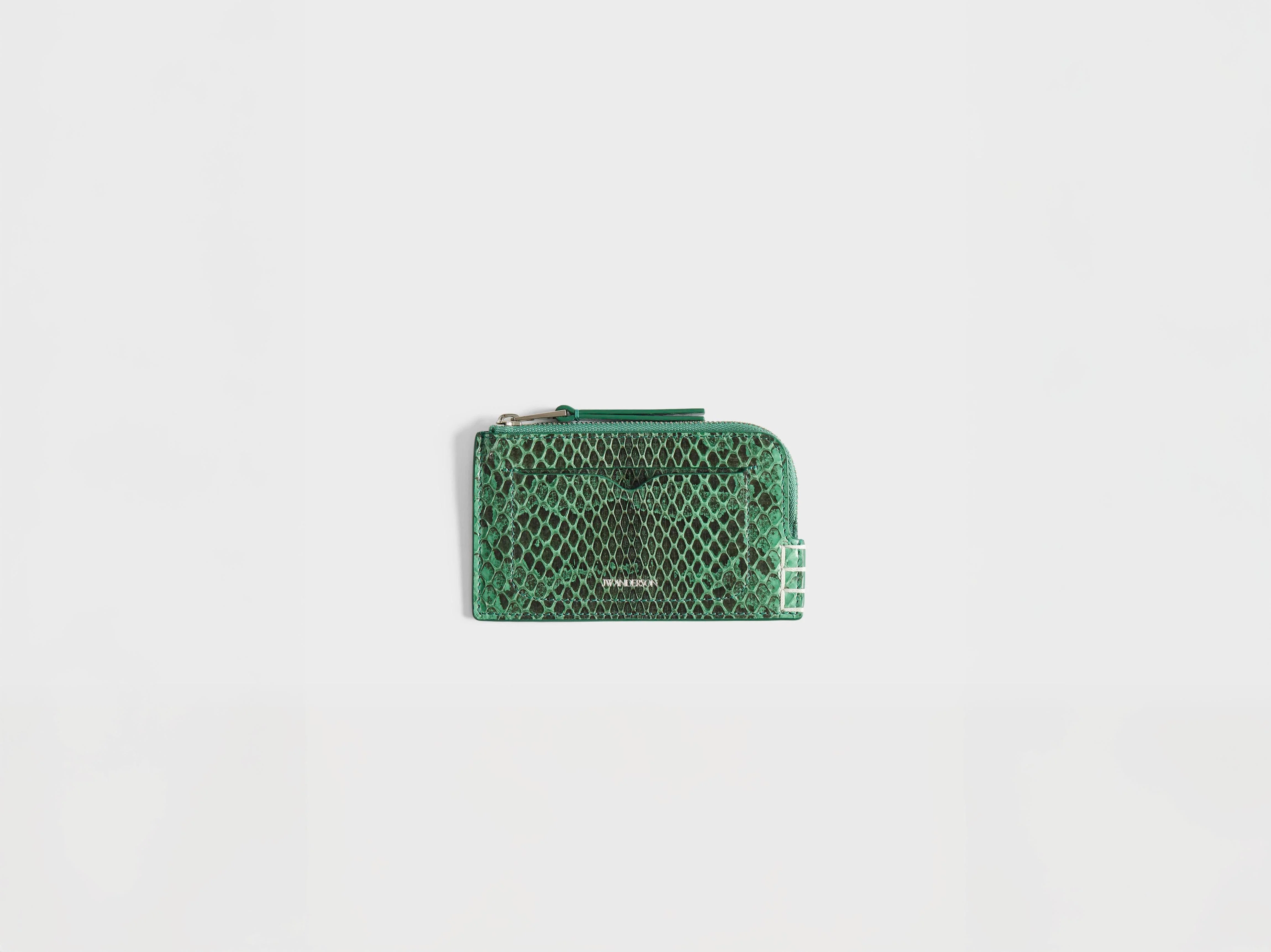 LEATHER LOAFER ZIP WALLET IN PINE GREEN - 1