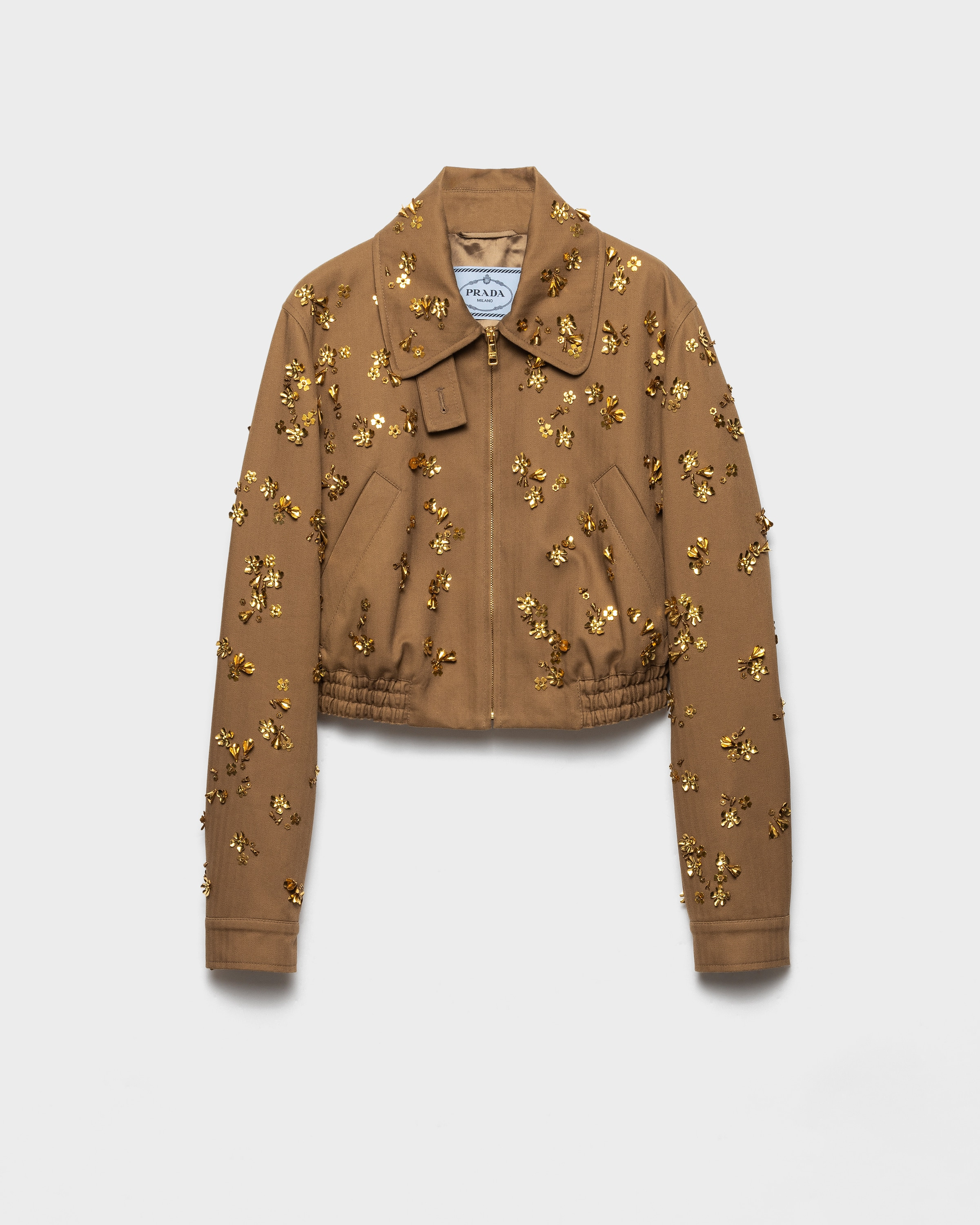 Embroidered chevron blouson jacket - 1