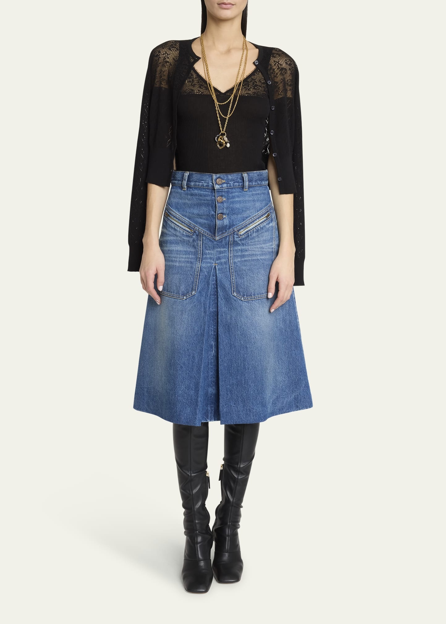 Embroidered Pointelle Cotton Combo Top - 2