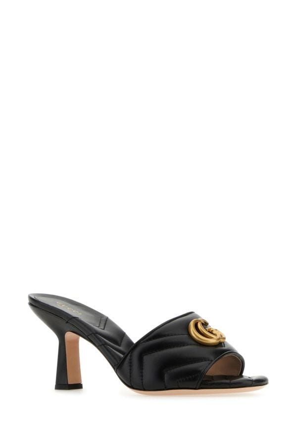 Gucci Woman Black Leather Marmont Mules - 2