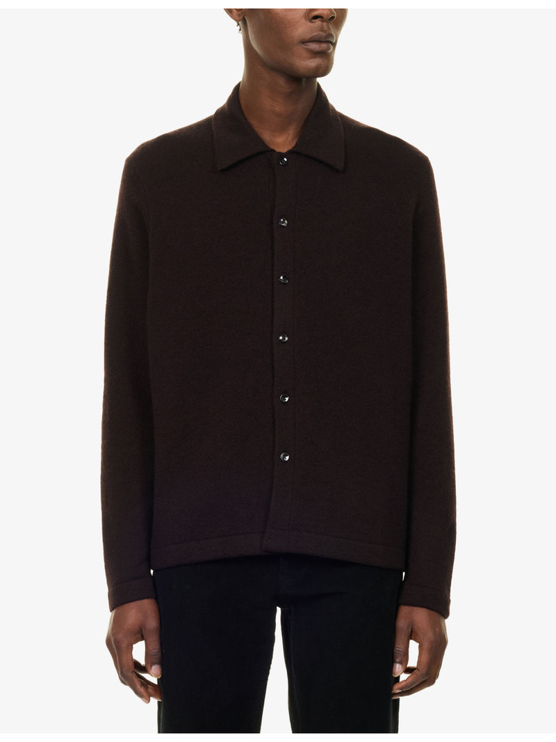 Winter Sunset Button-Up Cashmere-Blend Top 3