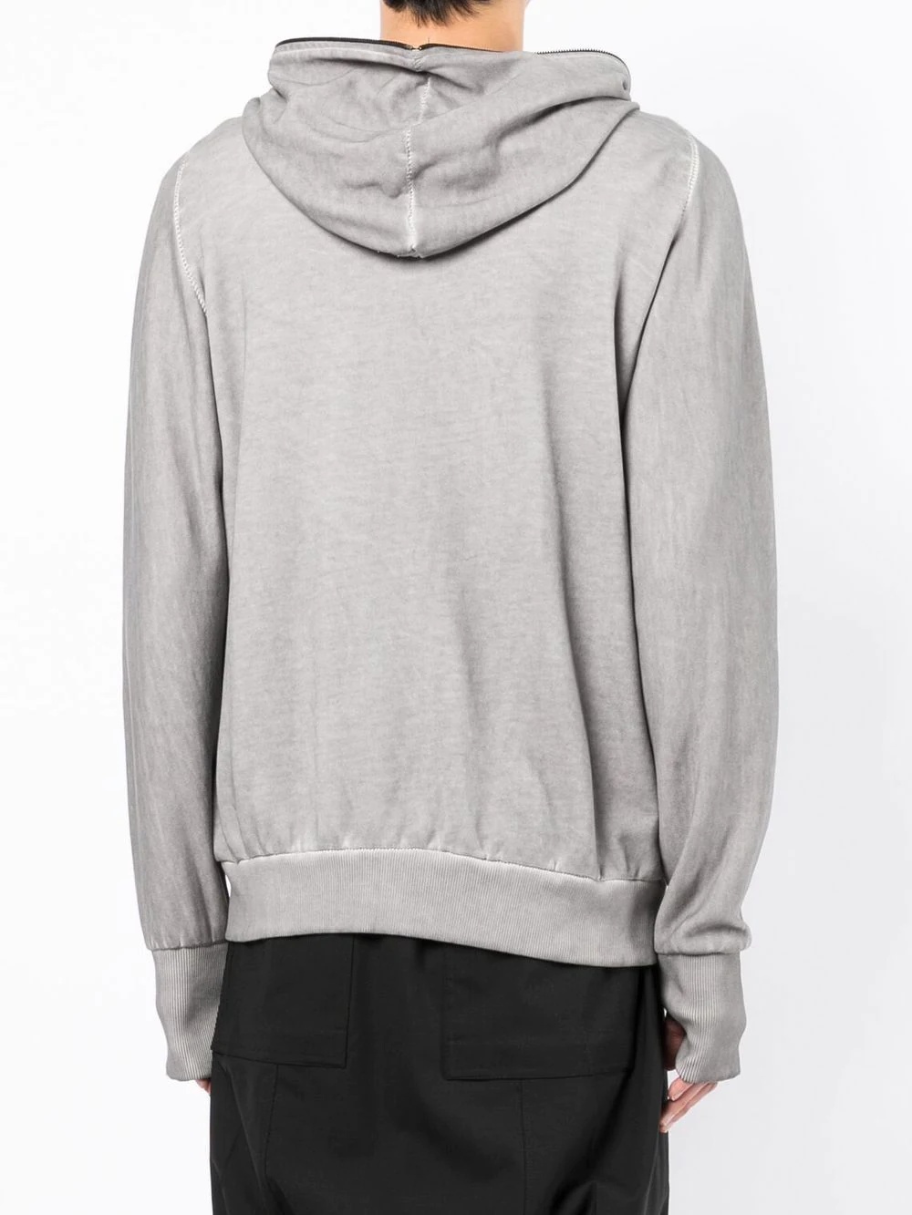 zip-up faded organic-cotton hoodie - 4