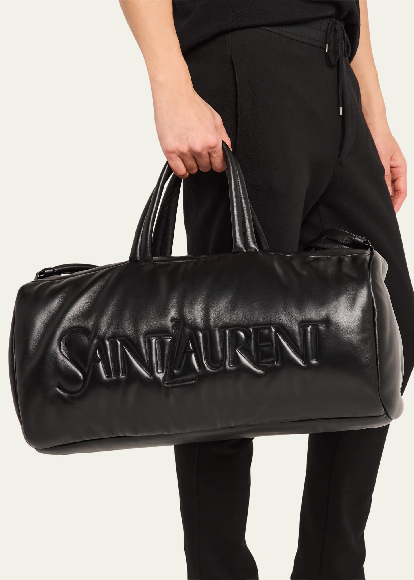 Men's Leather Logo Duffel Bag - 2