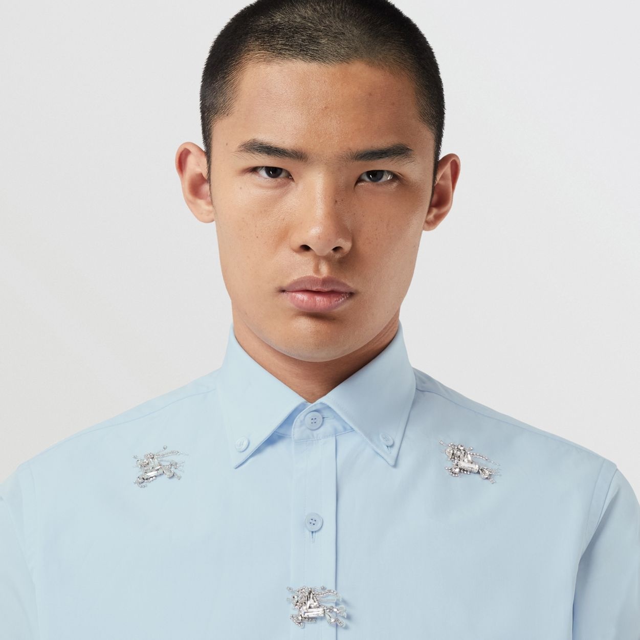 Slim Fit Crystal EKD Cotton Shirt - 3