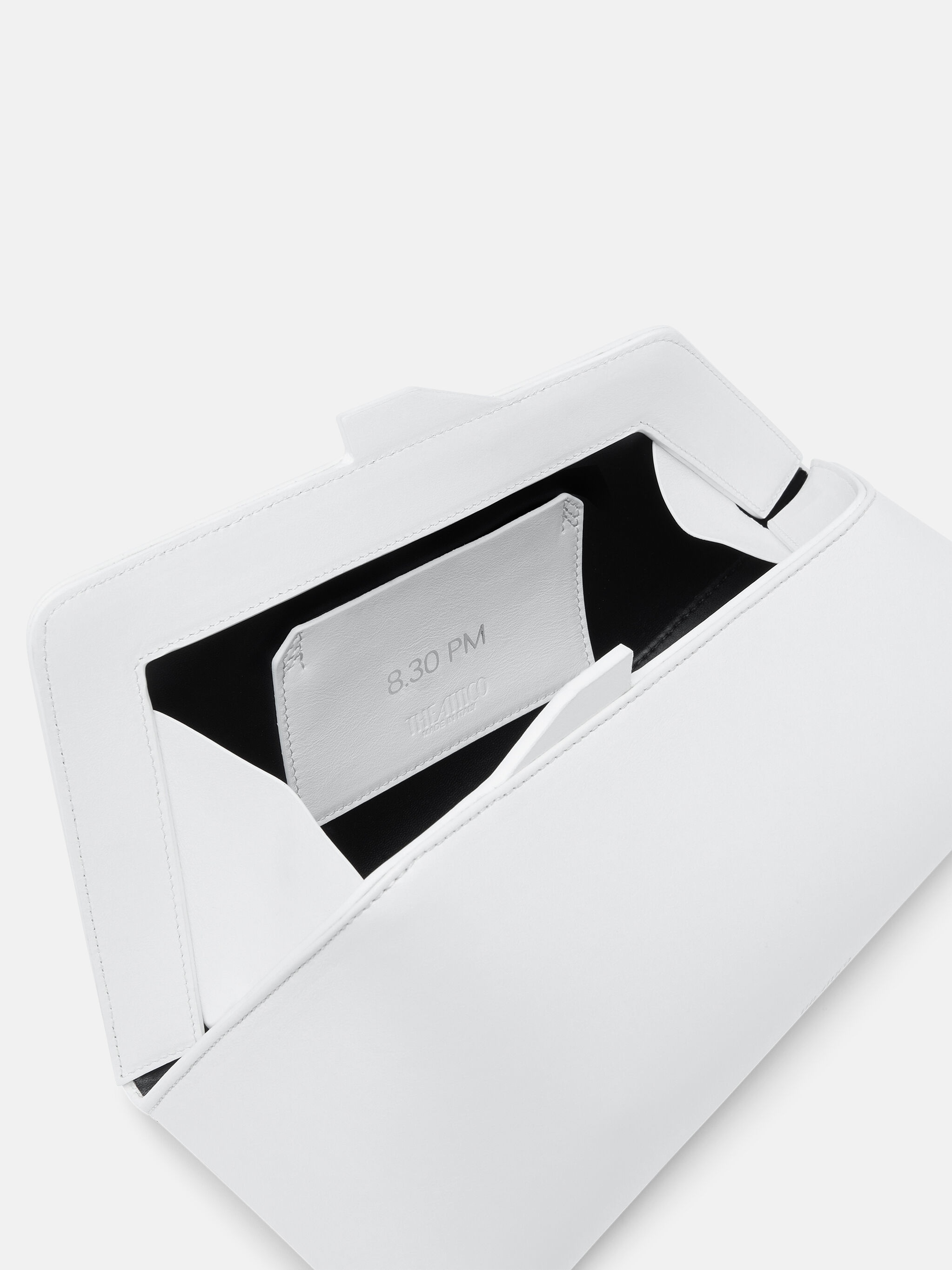 ''8.30PM'' OPTICAL WHITE OVERSIZED CLUTCH - 3
