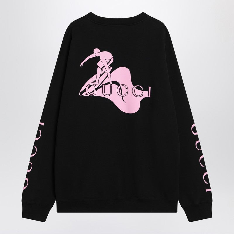 Gucci Black Cotton Sweatshirt With Logo Prints Men - 2