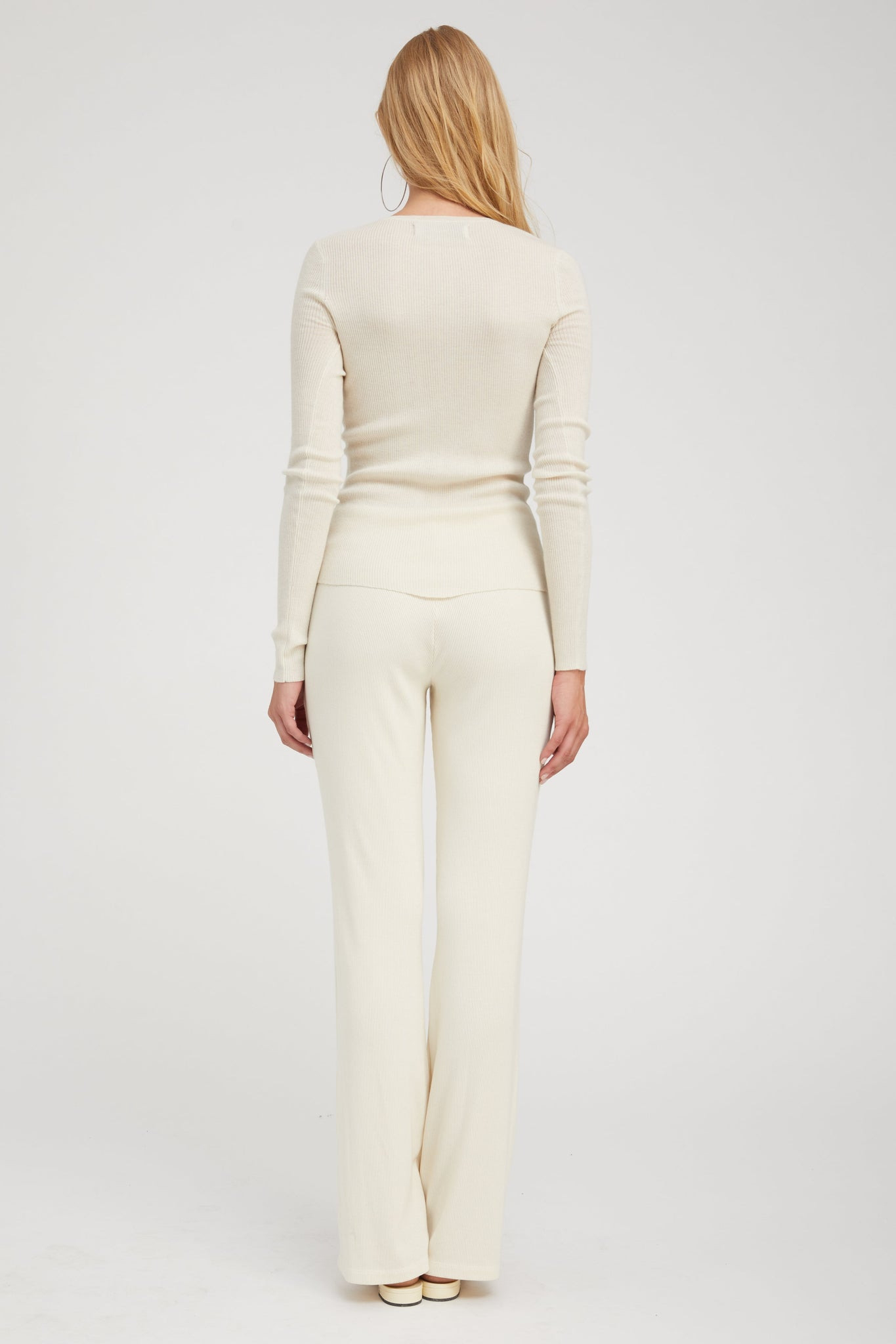 IVORY CASHMERE LONG SLEEVE BABY TEE - 4