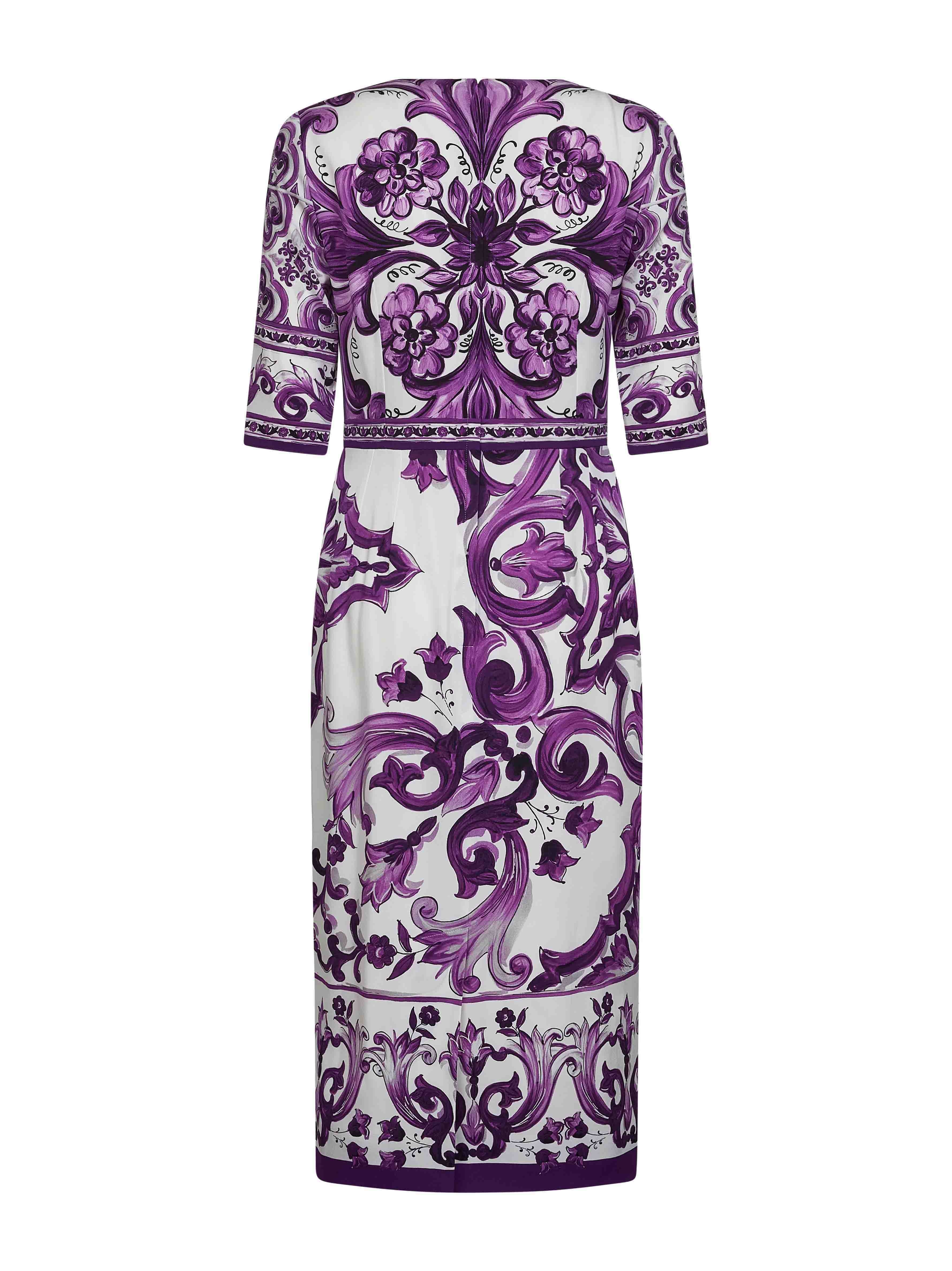 Maiolica print charmeuse midi dress - 2