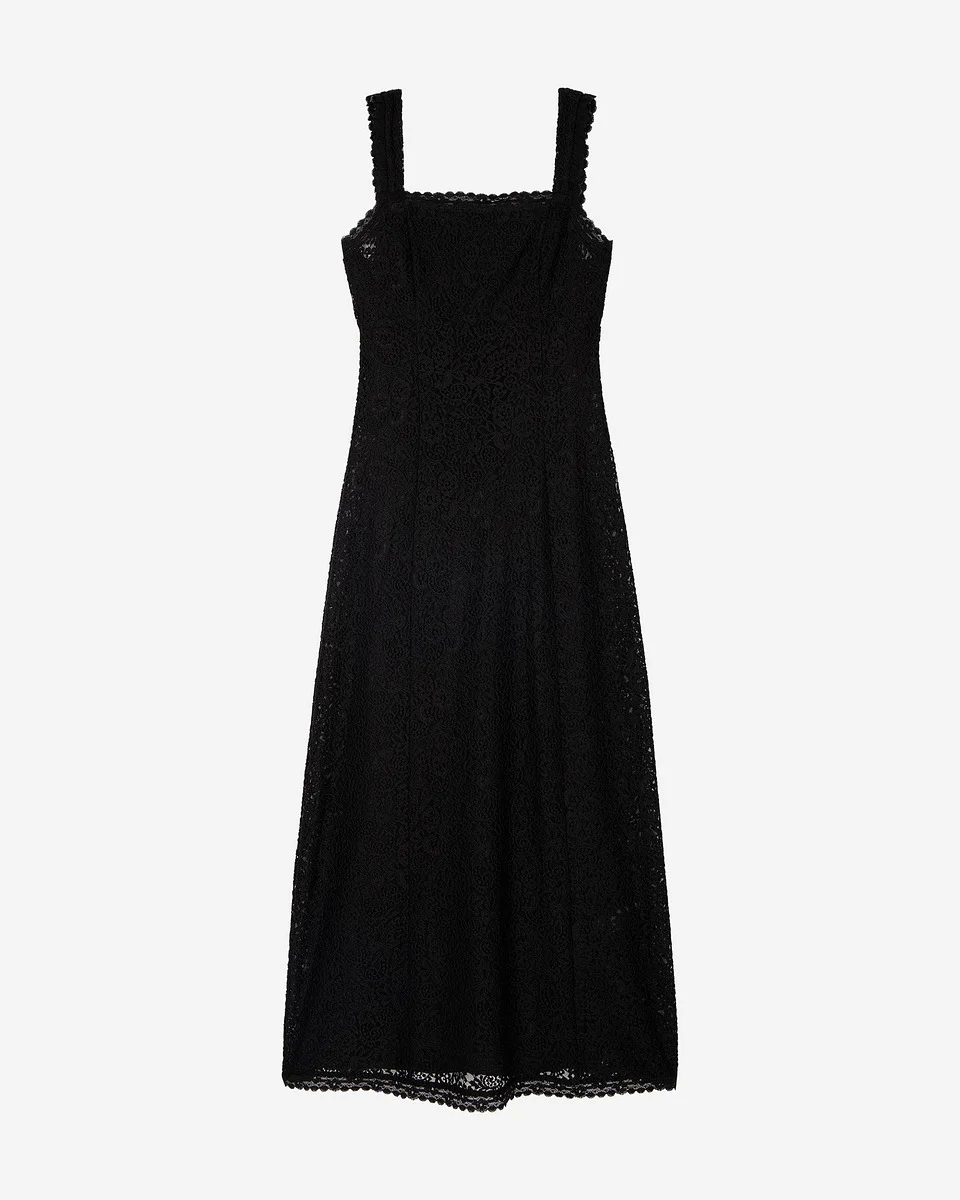 BLACK LACE MAXI DRESS - 1