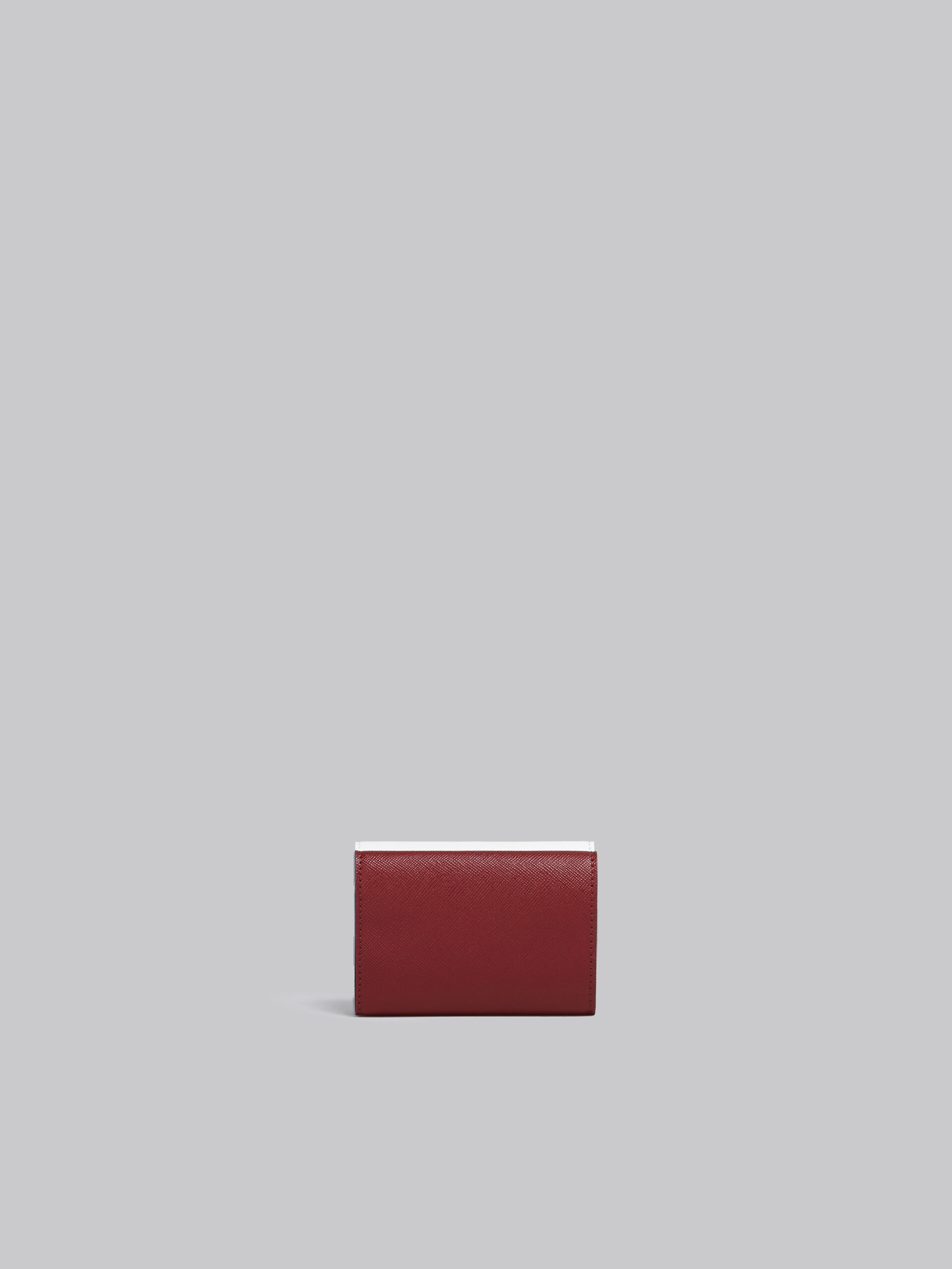 WHITE PINK AND RED SAFFIANO LEATHER TRI-FOLD WALLET - 3
