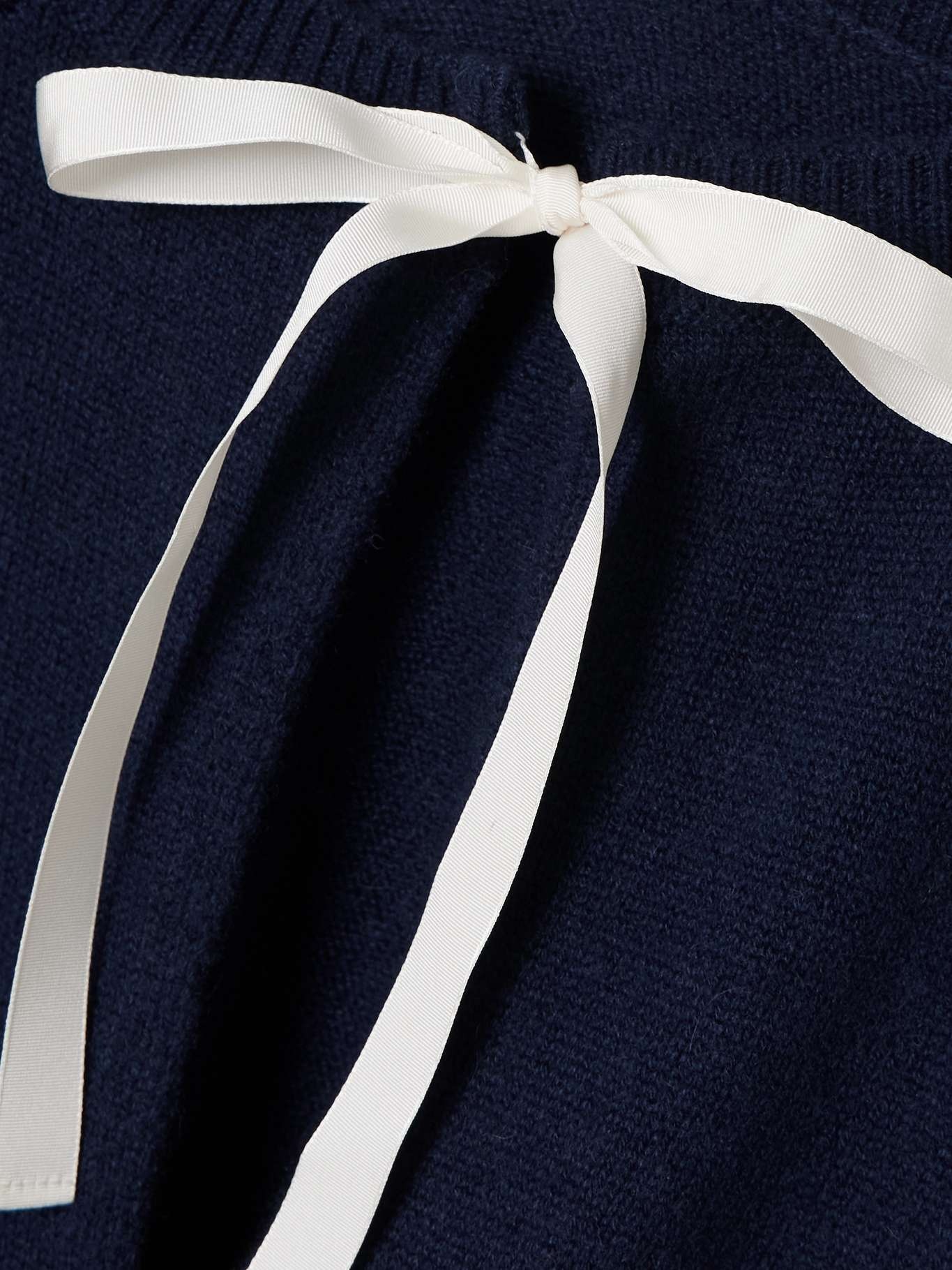 Tie-detailed cashmere sweater Navy - 5