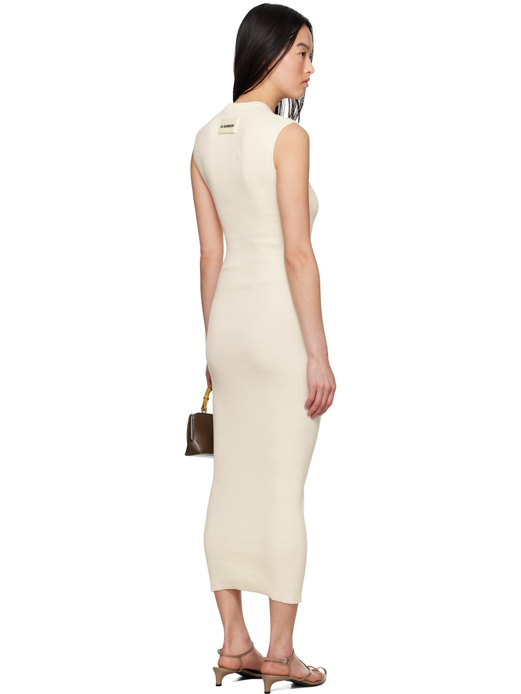 Off-White Cotton Tank Maxi Dress - 3