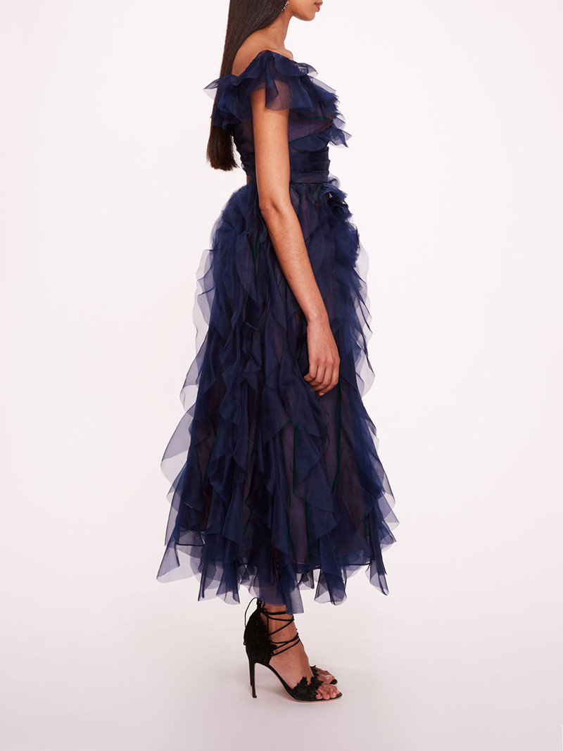 MATTE ORGANZA MIDI DRESS 3
