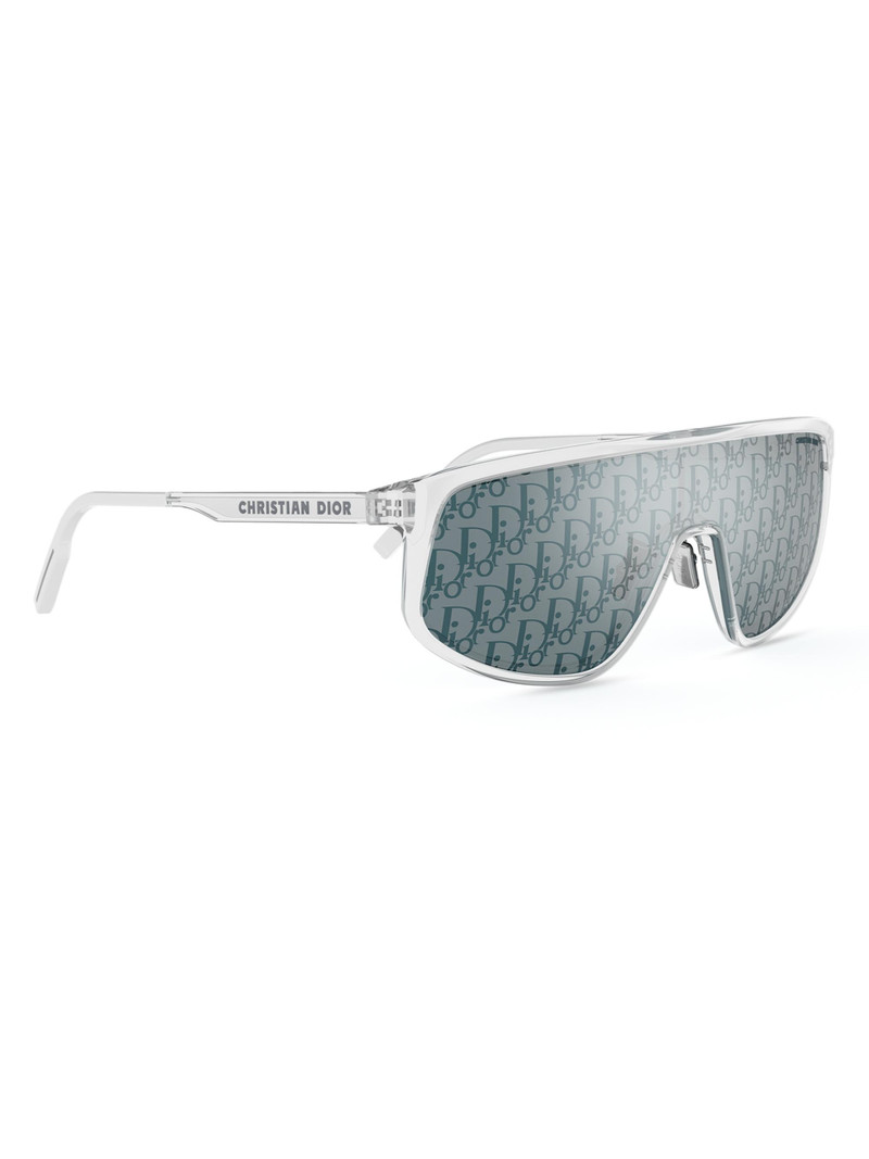 Men's DiorTag M1U 134MM Shield Sunglasses - Crystal Blue 8