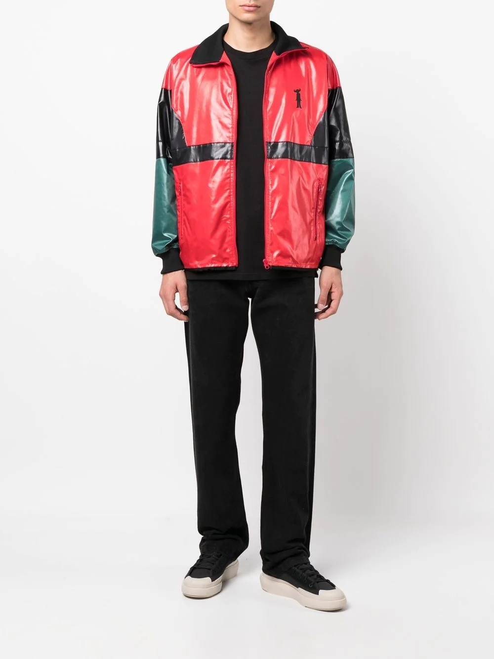 colour-block print windbreaker - 2