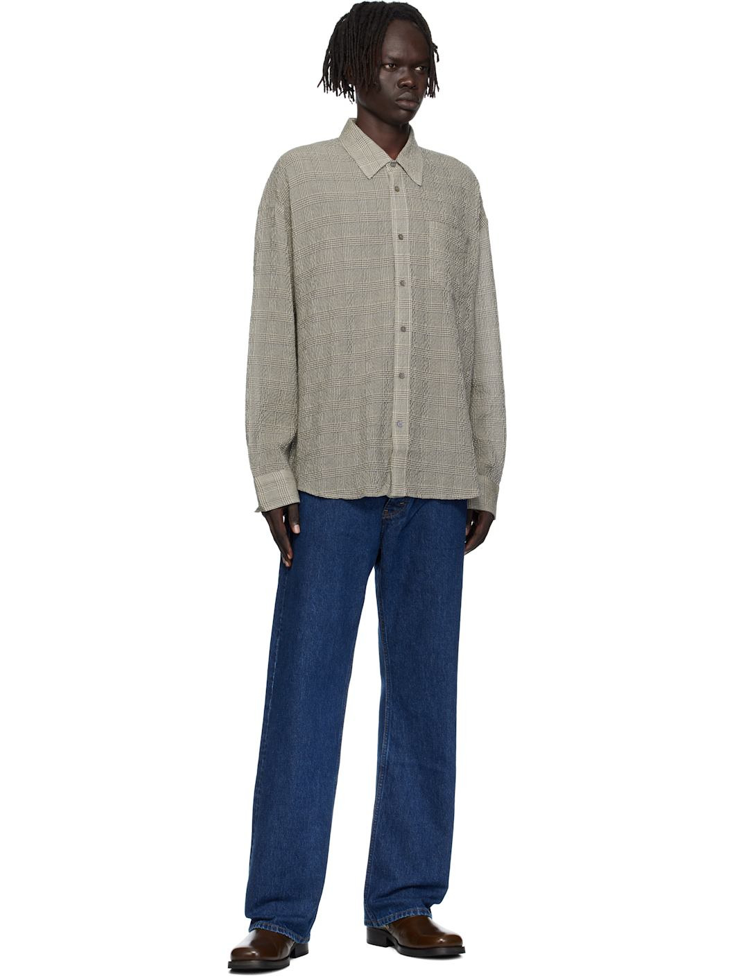 Gray Wide Fit Shirt - 4