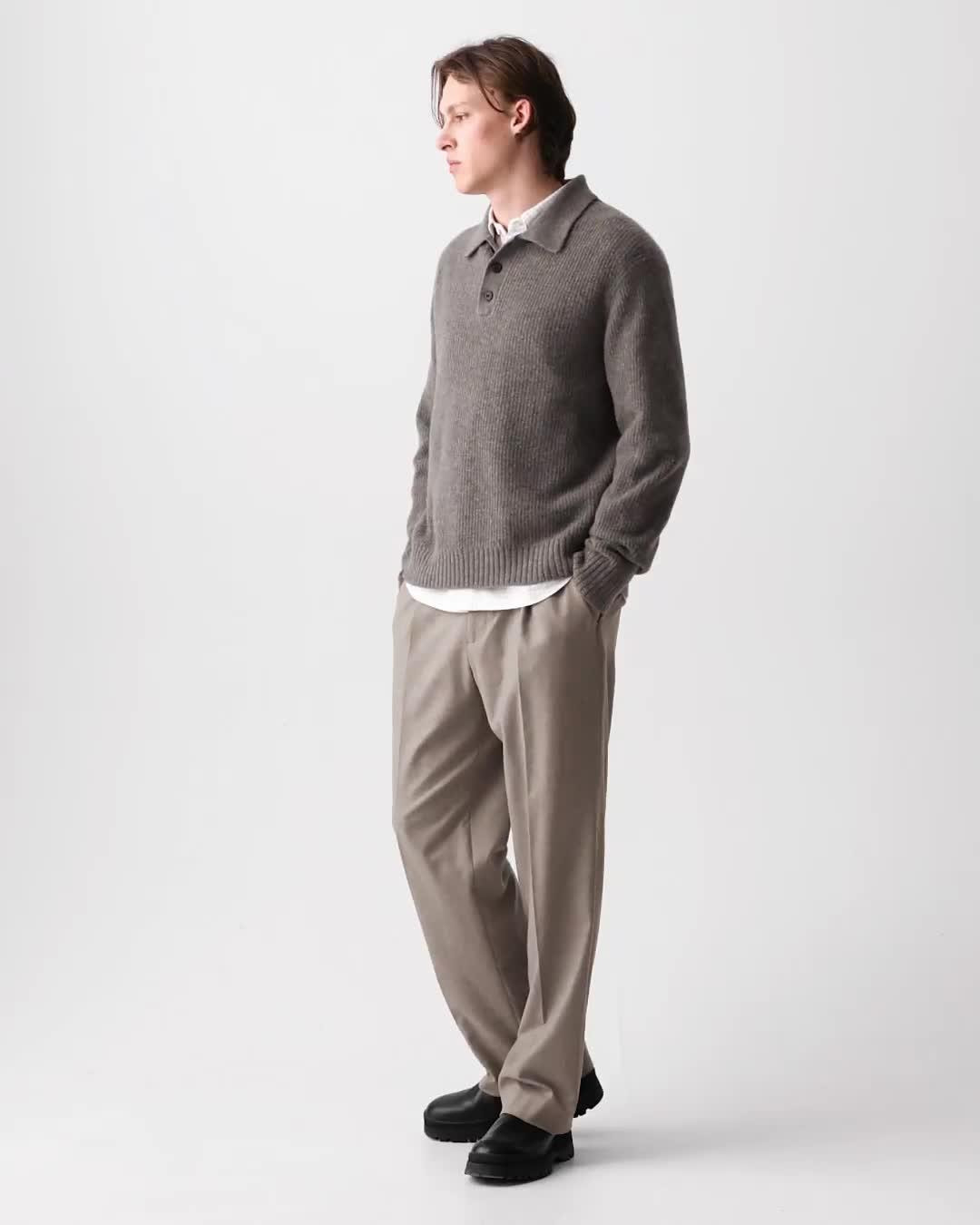 Relaxed Pleat Pant in Cashmere-Blend Flannel - 6