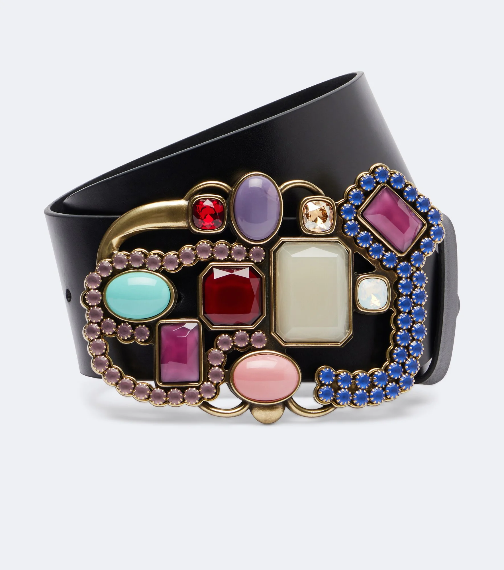 Nedia embellished leather belt - 1