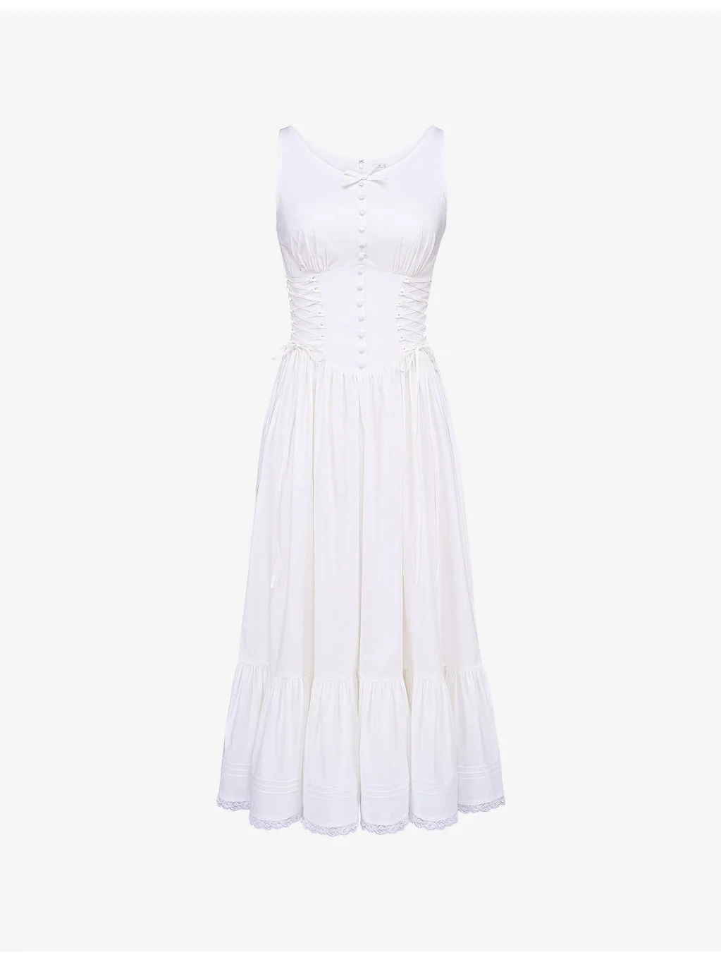 Sienna Sleeveless Stretch-Cotton Midi Dress - 1