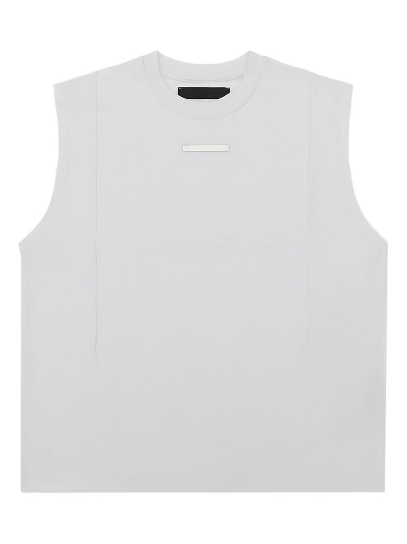 crew-neck metal-plaque tank top 1